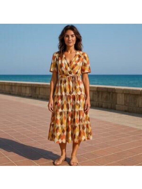 Roller Rabbit Dresses & Skirts - Roller Rabbit Gertrude wrap Dress NWT Medium Anthropologie earth tone Holiday